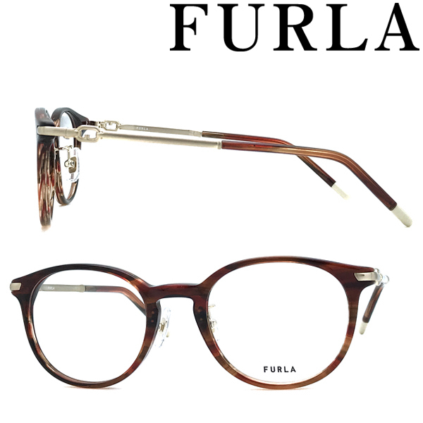 FURLA フルラ メガネフレーム ブランド ウェービーダークレッド 眼鏡 VFU-577J-06XE