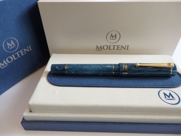 ◆【新品・未使用】イタリー製　MOLTENI　モルテーニ　モデル８８　カプリブルー限定万年筆　ペン先：M