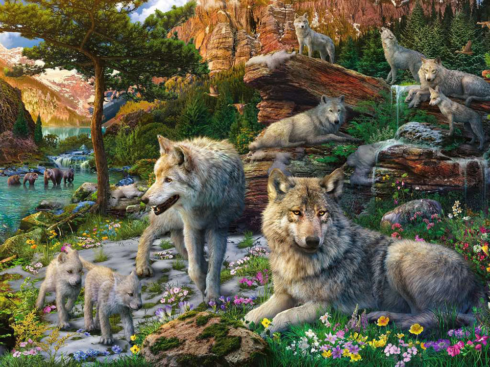 RV 16598 1500ピース ジグソーパズル ドイツ発売 Wolves in Spring_画像1