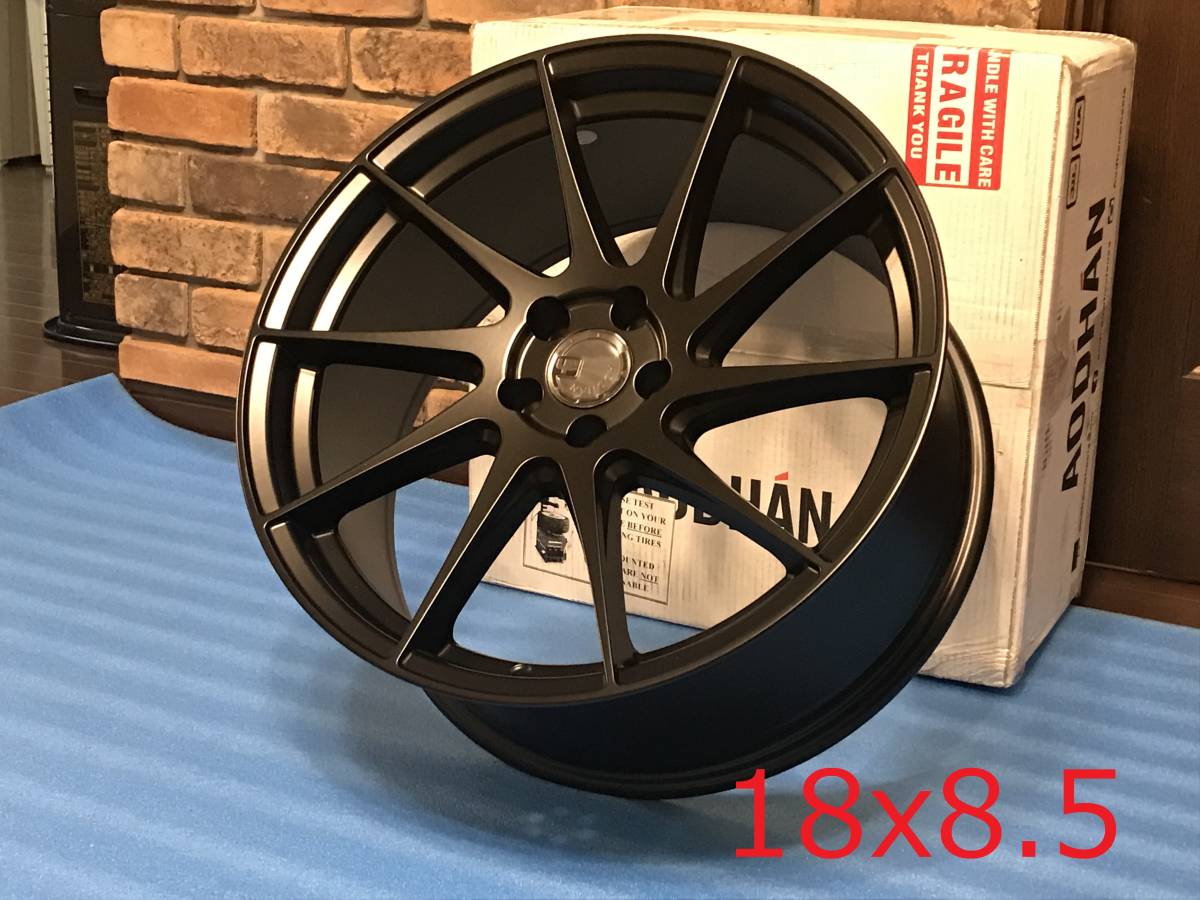 新品！Aodhan AH09 18x8.5+35 18インチ 5穴 PCD108 Matte Black 左右対称 ミラーリング フローフォーミング製法_画像1