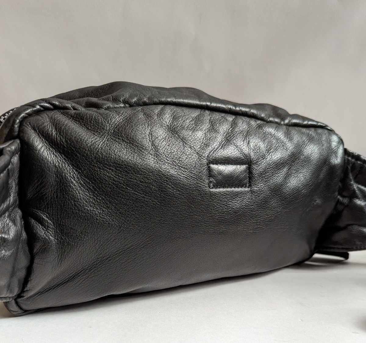 * кожа * ограничение Poe tartan машина натуральная кожа сумка на плечо сумка-пояс сумка klachikaPORTER черный 