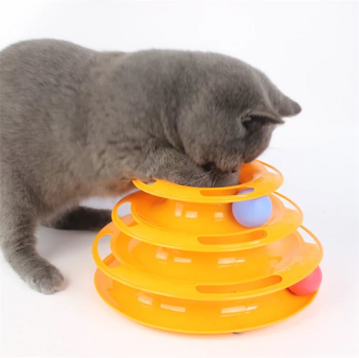 キャットボールタワー 猫 おもちゃ ペット用品 タワー型 ぐるぐるボール