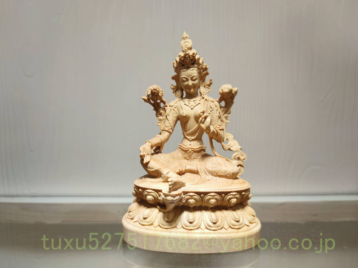 緑度母 仏教古美術 仏像 仏教美術 度母像 木彫 工芸品 チベット-