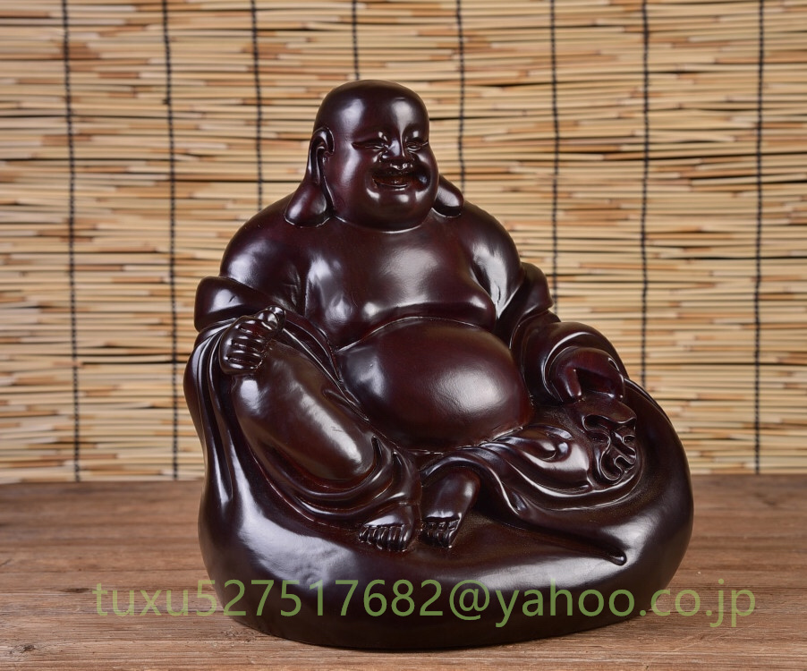 木彫りの神仏二体置物-