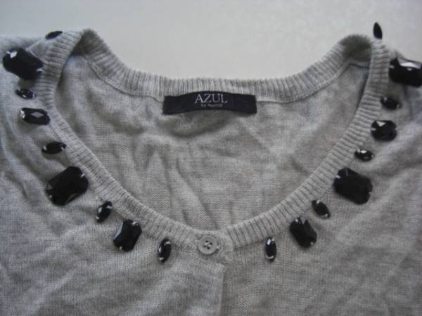  beautiful goods AZUL Moussy biju- knitted cardigan gray M