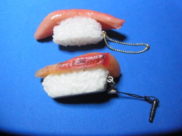  образец блюда суши настоящий брелок для ключа 2 шт. комплект USED прекрасный товар!