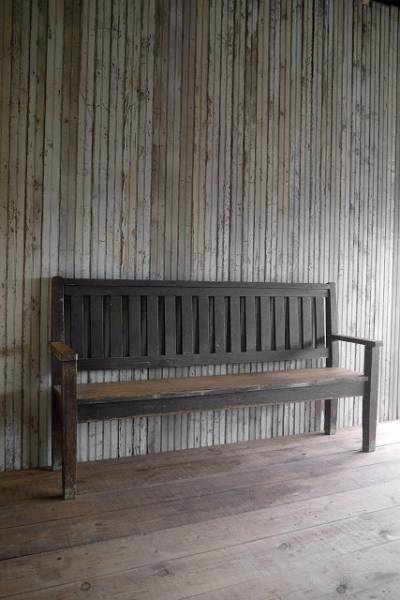 アンティーク大型ウッドベンチ[asc1-253]椅子チャーチスツール木製3人掛け什器アメリカシャビーヴィンテージガーリー