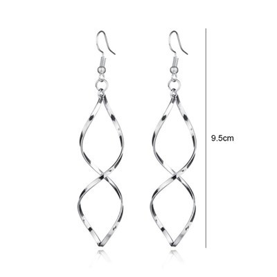  earrings silver twist simple lady's No-brand wave shape earrings Europe fashion jewelry design #C624-3