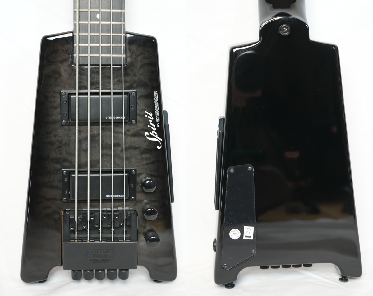 ☆Spirit by STEINBERGER☆XT25 Trans Black QUILT TOP STANDARD BASS
