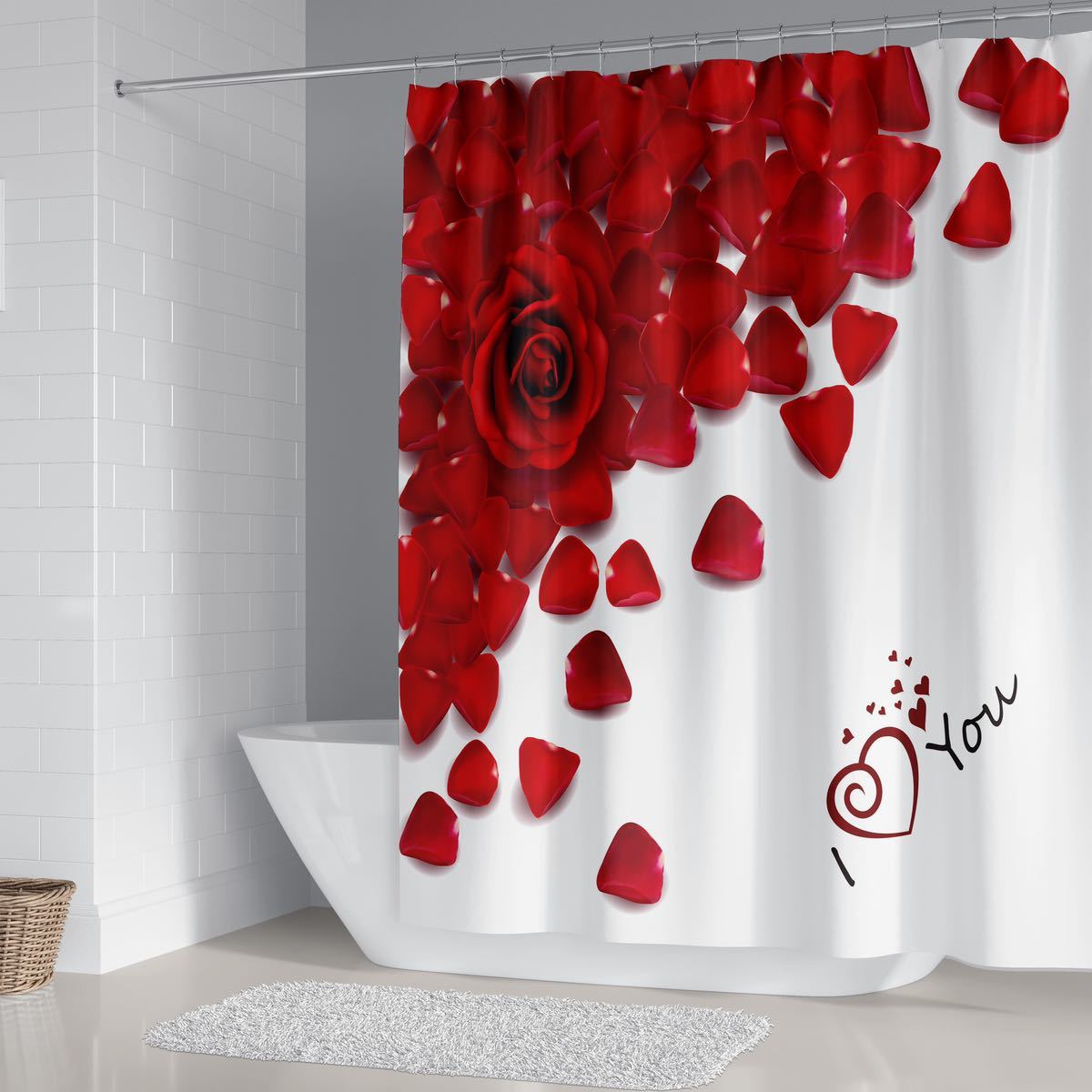  новый товар душ занавески защита от плесени водоотталкивающий роза роза . атмосфера легкий скорость . принадлежности для ванной #4