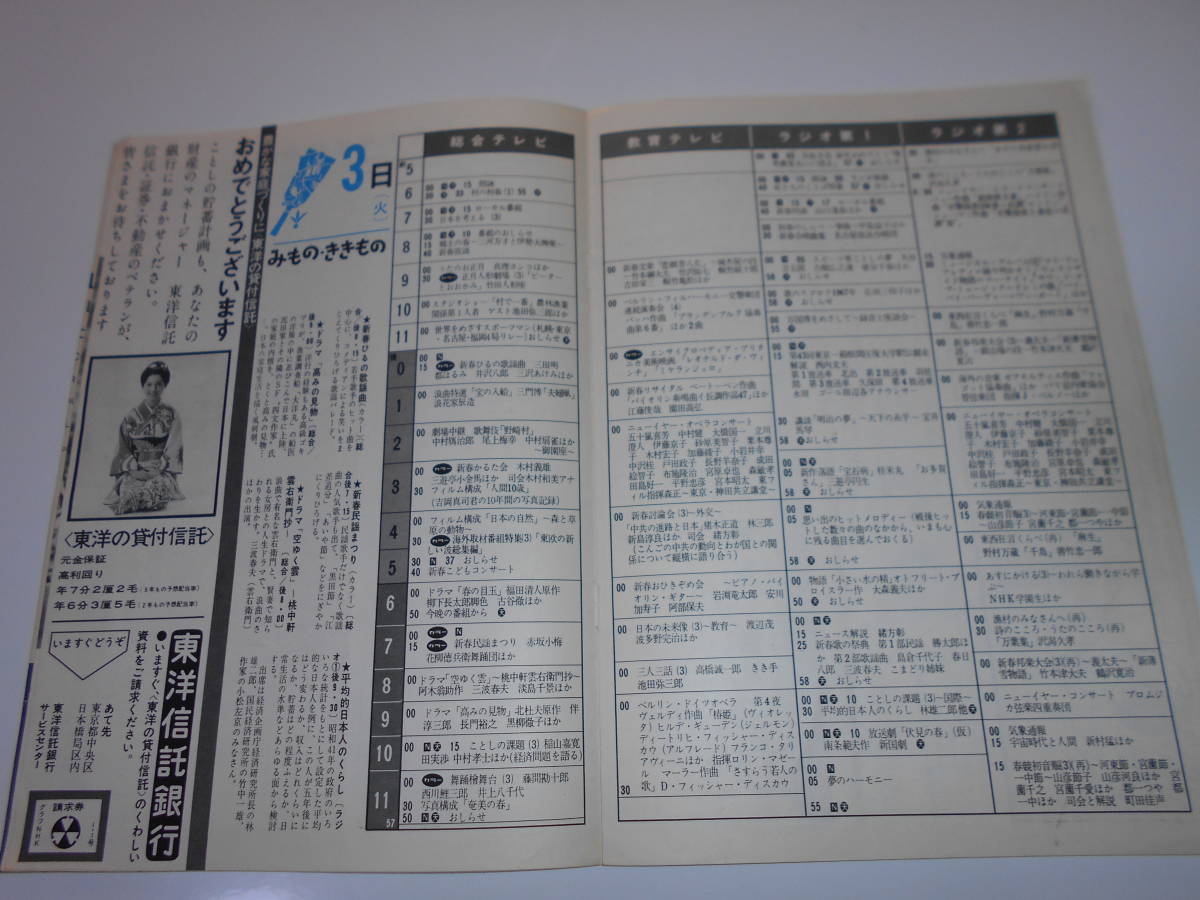 雑誌.グラフNHK.昭和42年1/1.1967.161.紅白歌合戦 ハナ肇とクレージーキャッツ 美空ひばり/吉永小百合/坂本九/舟木一夫/ペギー葉山vs宮田輝_画像7