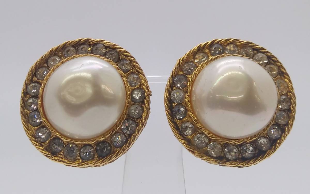 CHANEL シャネル ココマーク フェイクパール ラインストーン ...