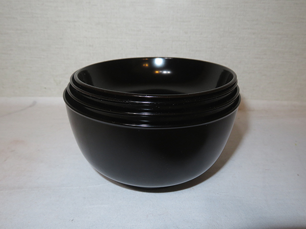 ◇ 茶道具 茶懐石 四ツ椀 【 利休形 木製 黒真塗 小丸椀 】5客 紙箱