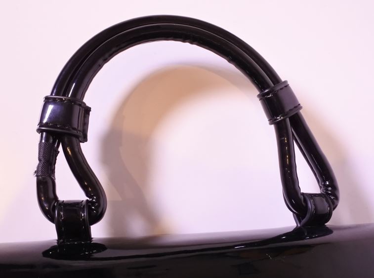 Ray BEAMS Ray Beams handbag bag enamel style black ymdnrk a201h1205