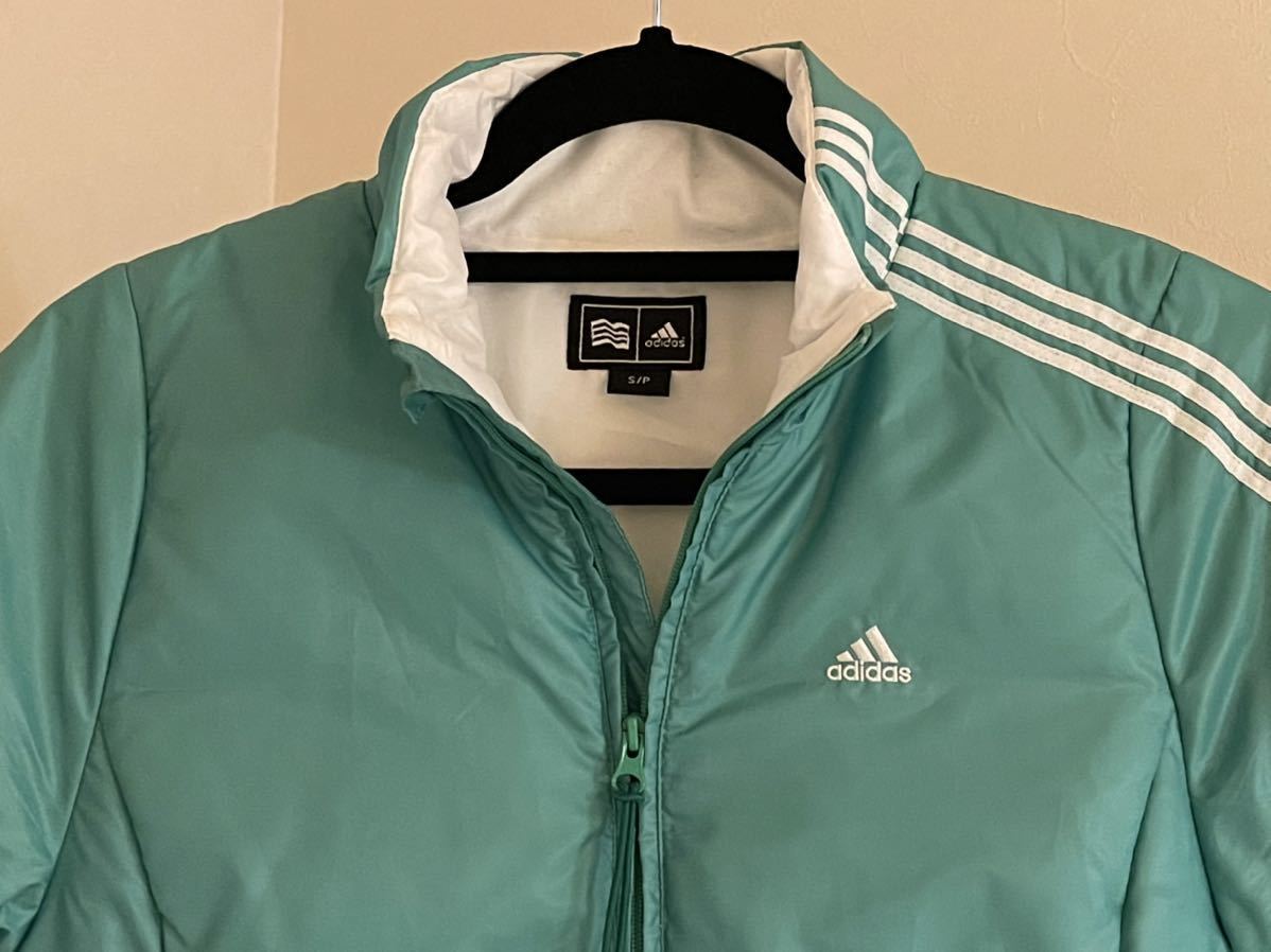 * super-beauty goods *adidas( Adidas ) TaylorMade lady's Golf down jacket S(T154-162cm) use 2 times short sleeves green protection against cold sport 