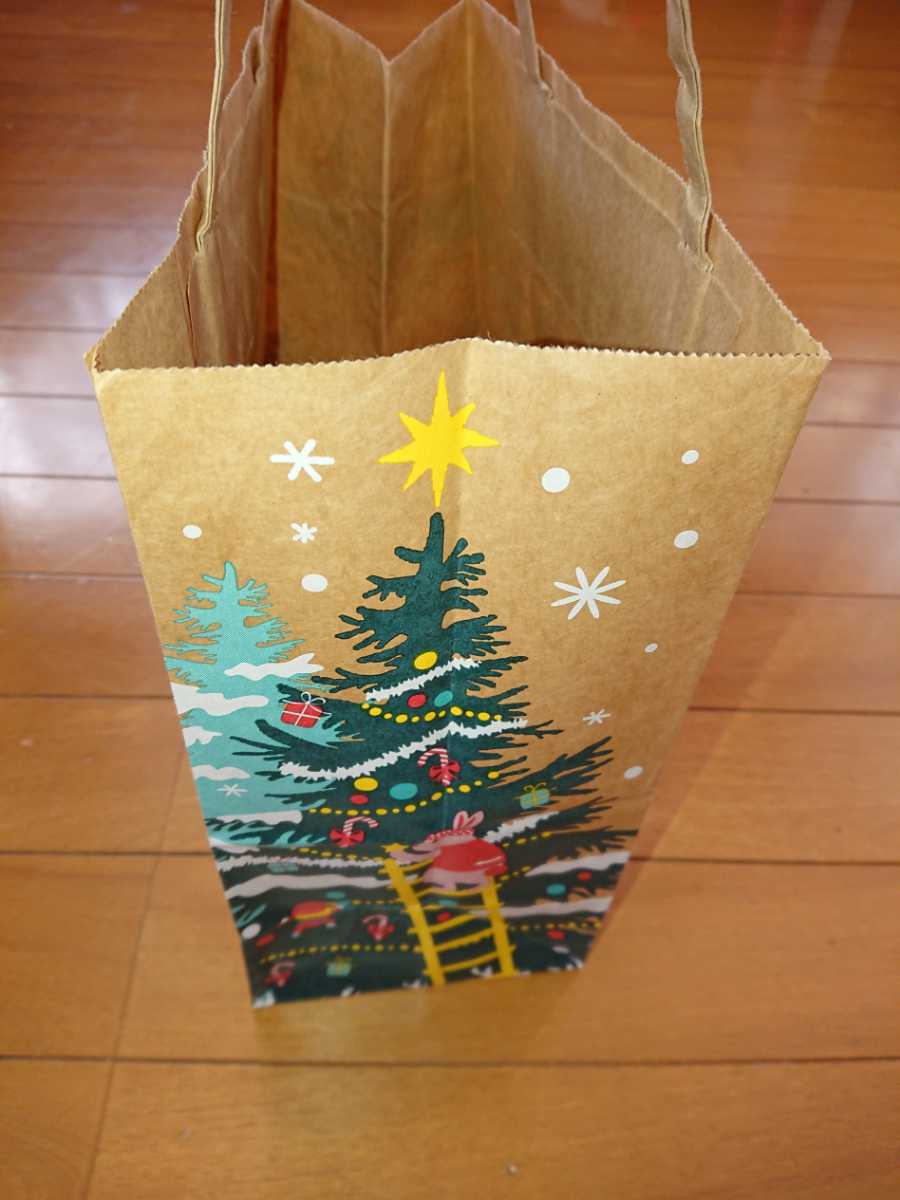 KALDI COFFEE FARM бумажный пакет Santa Claus ka Rudy - подарок пакет елка зима покупка сумка сумка для покупок упаковка пакет снег кристалл угол низ ..