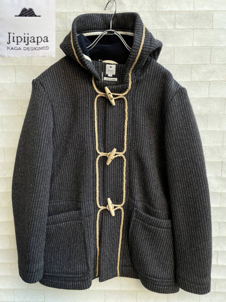 美品 Jipijapa ヒピハパ KAGA DESIGNED ビーチクロス フード デザイン ダッフル コート size 2 日本製 加賀デザイン Mサイズ