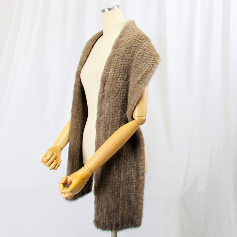  fur / fur / mink knitting niting shawl muffler real fur 2187