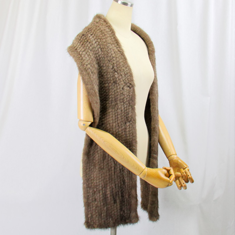  fur / fur / mink knitting niting shawl muffler real fur 2187