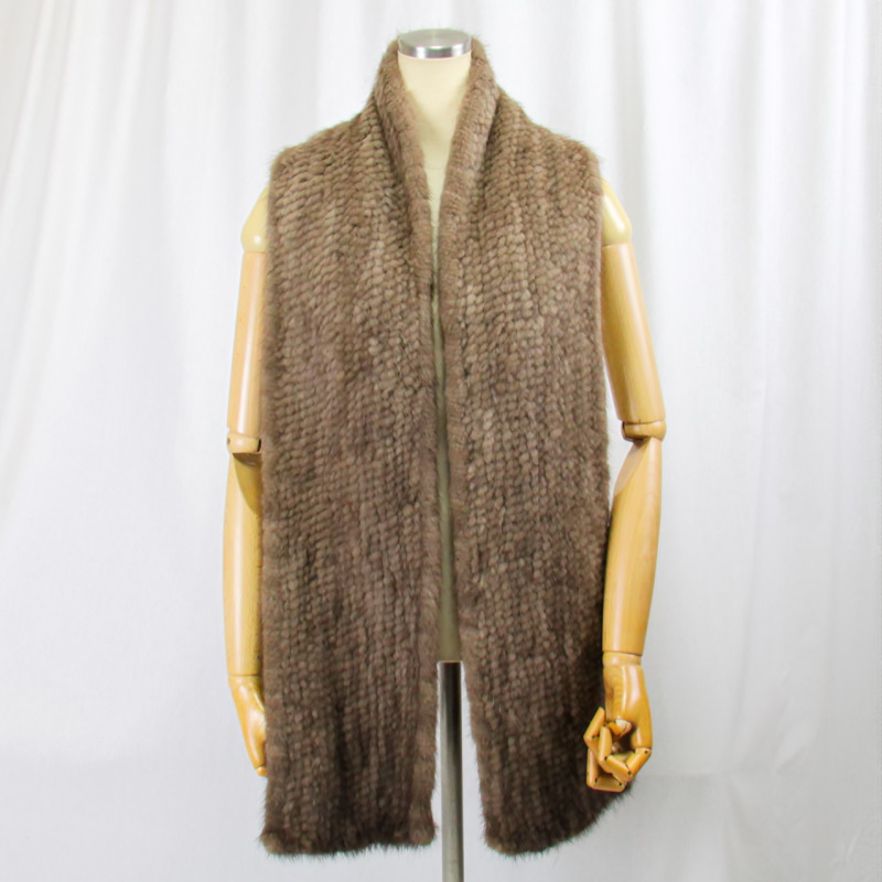  fur / fur / mink knitting niting shawl muffler real fur 2187