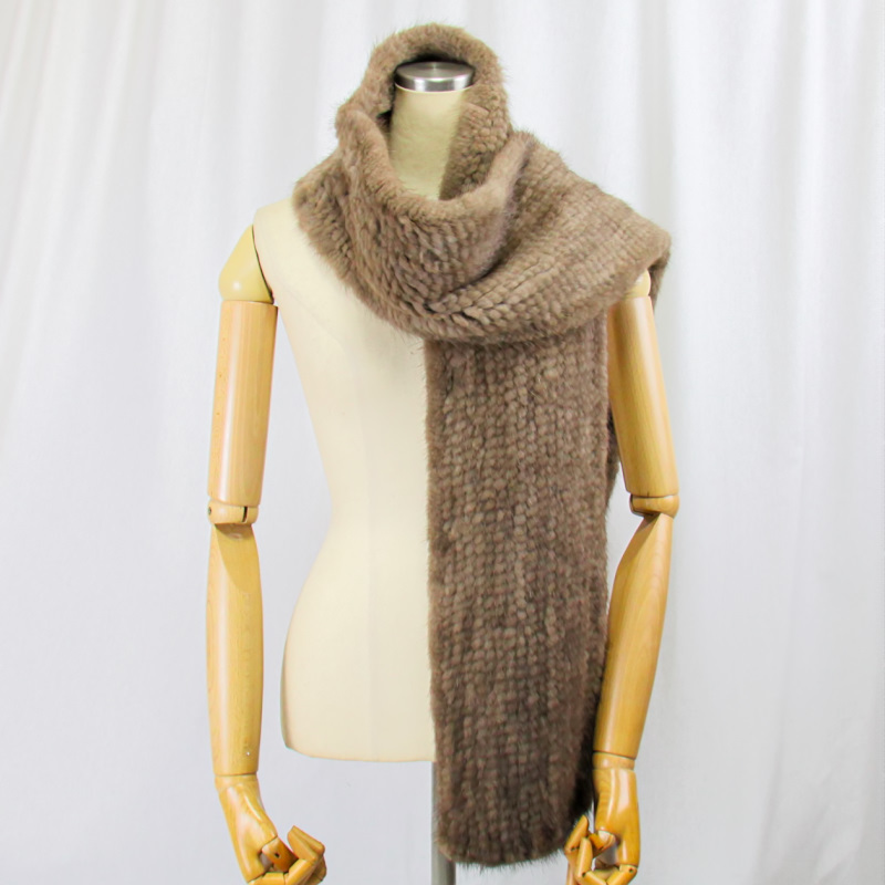  fur / fur / mink knitting niting shawl muffler real fur 2187