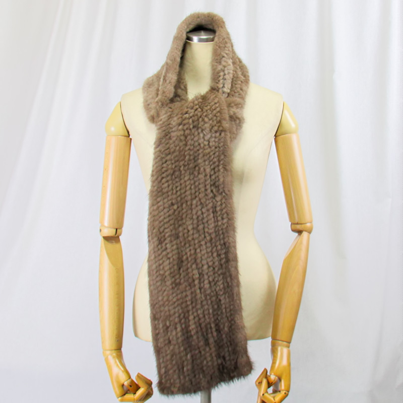  fur / fur / mink knitting niting shawl muffler real fur 2187