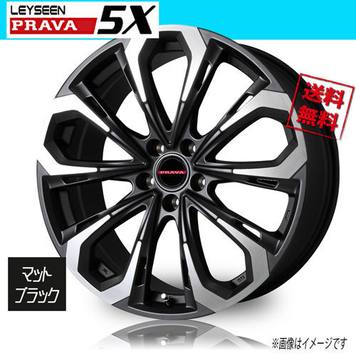 ホイール新品 1本のみ BIGWAY Leyseen PRAVA5X マットブラックポリッシュ 18インチ 5H114.3 8J+40 73.1 業販4本購入で送料無料