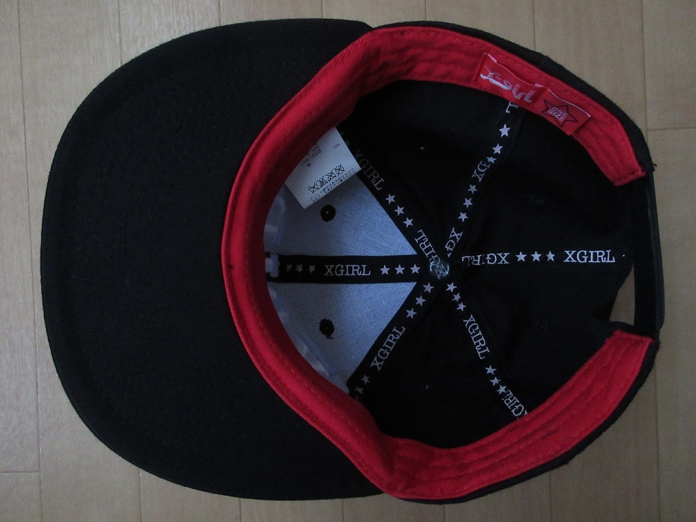 X-girl ロゴ 刺繍 スナップバック キャップ ブラック エックスガール CAP トラッカー ベースボール 帽子 ハット スケートボード キャンプ
