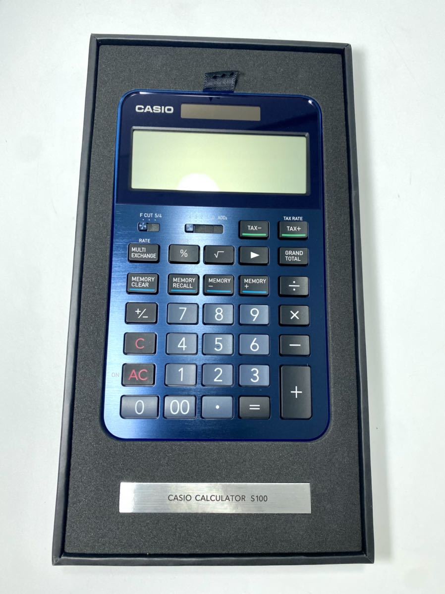 【未使用】カシオ プレミアム電卓 12桁 ネイビー S100BU CASIO 究極の機能美を追求したフラッグシップモデル