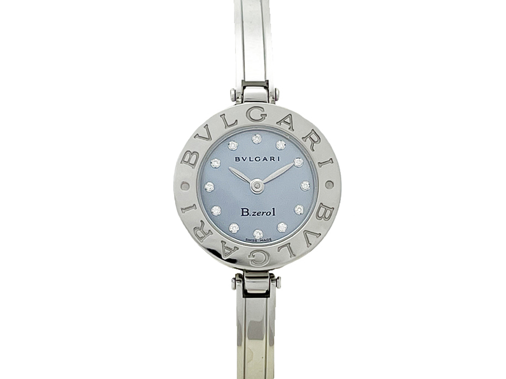  BVLGARY BVLGARI Be Zero BZ22S B-ZERO1 женские наручные часы кварц голубой ракушка циферблат 12P diamond браслет часы 