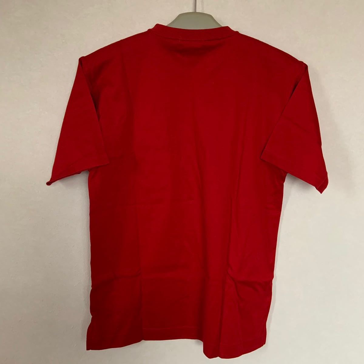 未使用 LANCEL ランセル 半袖Tシャツ 日本製 綿100% 赤 レッド 半袖 Tシャツ ポケット ロゴ刺繍 タグ付き トップス