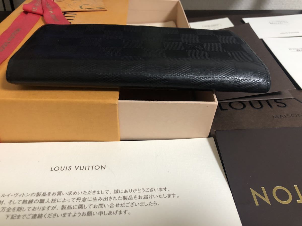 本物保証！ LOUIS VUITTONルイヴィトン黒ダミエ・アンフィニ 長財布_画像5