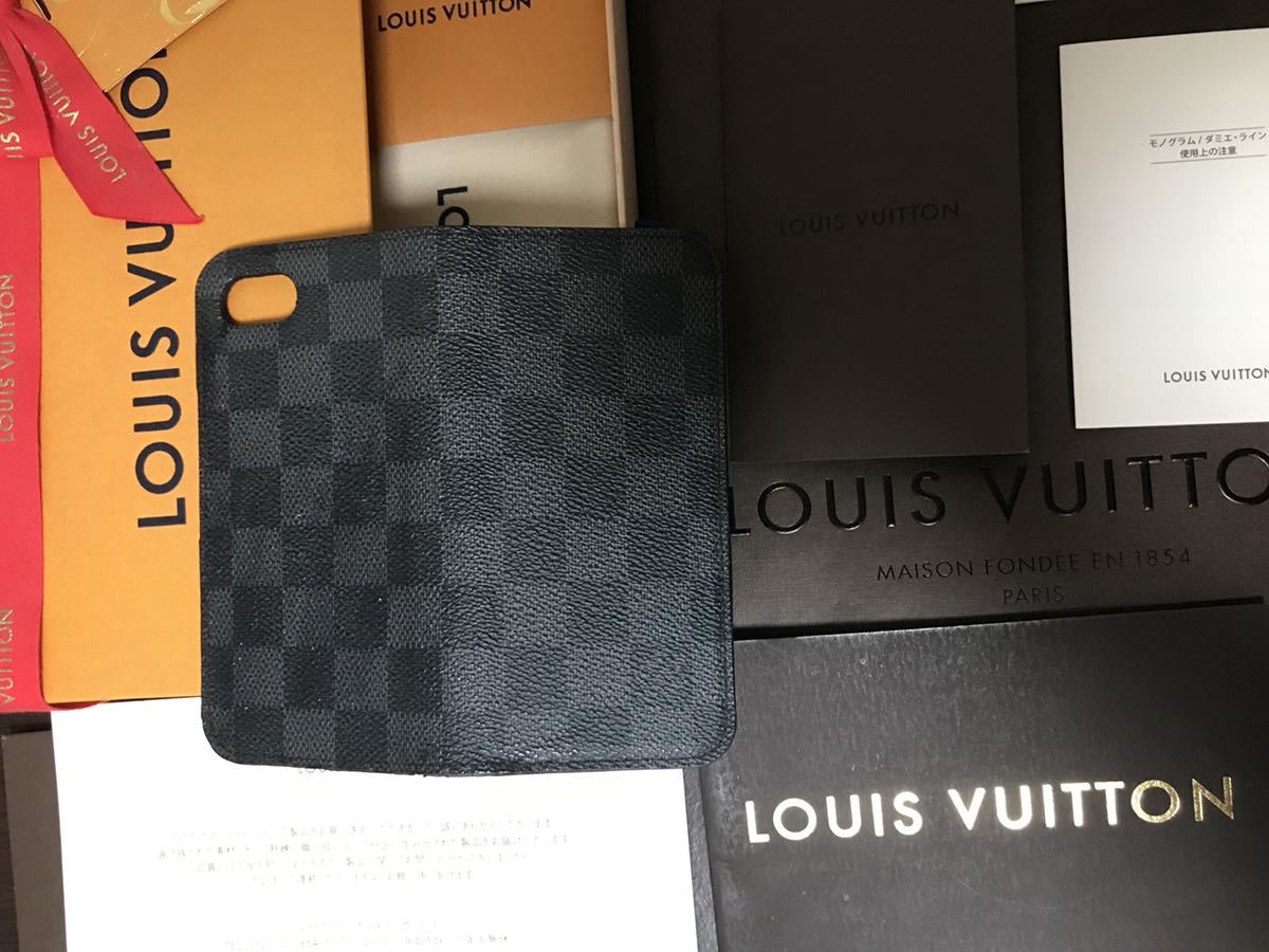 ボトムスス単品 本物保証LOUIS VUITTON ダミエ エベヌiPhone7.8.SE