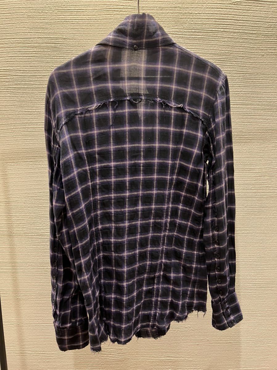 LGB ルグランブルー　ラメチェックシャツ　メンズ1 l.g.b. ifsixwasnine super rare 00s y2k shirt-g_画像3