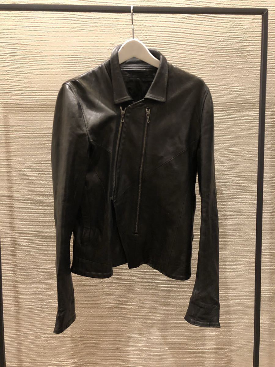 julius ユリウス ジオメトリックWライダースジャケット レザー julius ユリウス ジオメトリックWライダースジャケット レザー