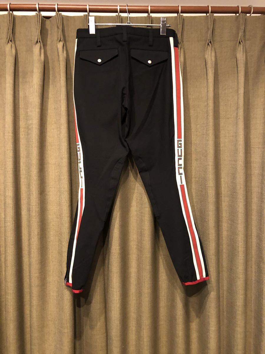 gucci グッチ ストライプギャバジン ストレッチパンツ サイドラインスキニー　46 PANTS TRACK スキニーパンツ_画像3