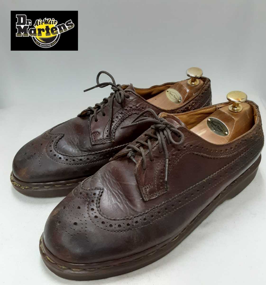  most price!1 point thing! England made! Dr. Martens DR.MARTINS original leather Wing chip shoes leather shoes Brown / tea color size inscription 9 27.5cm corresponding 