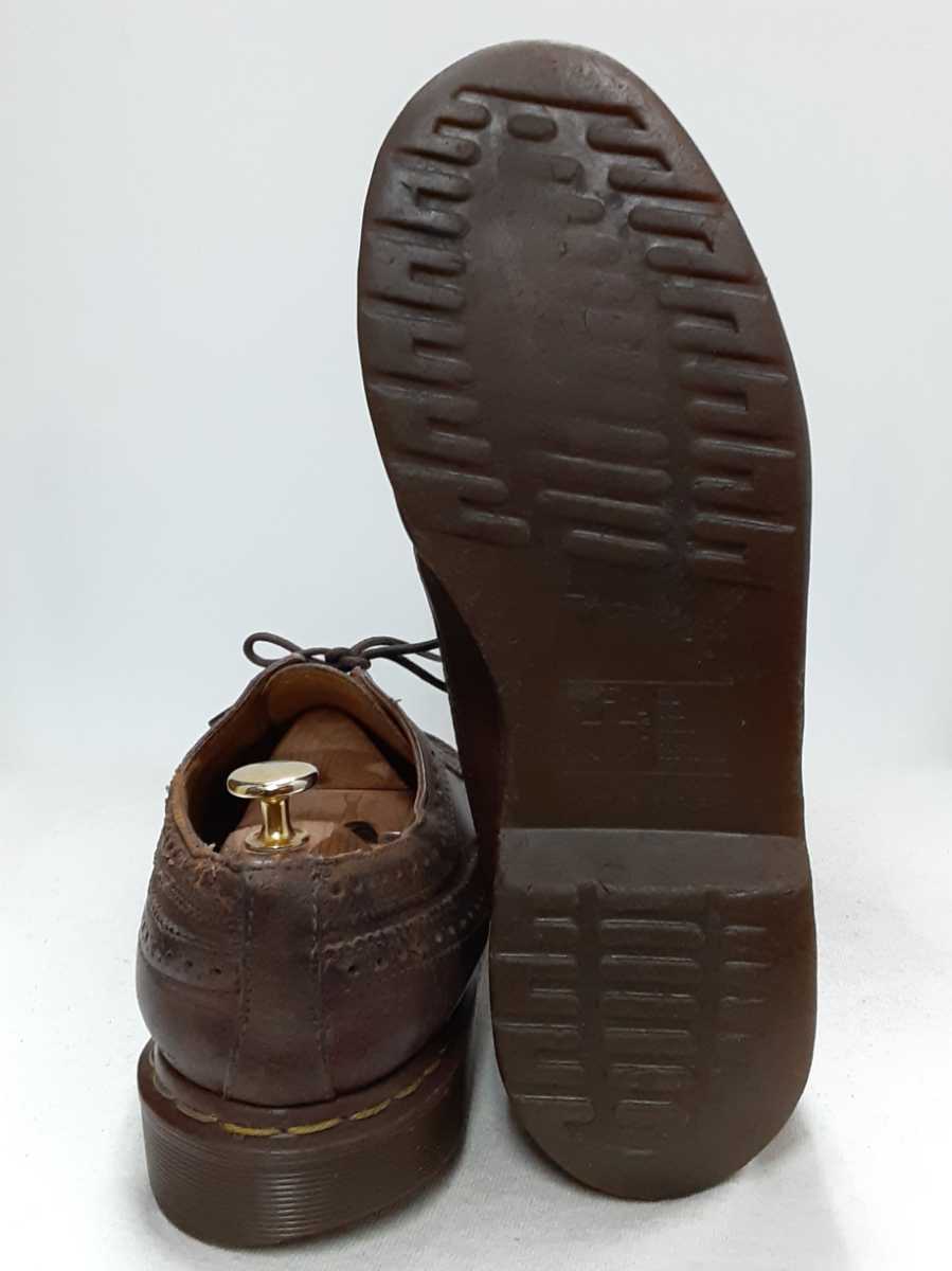  most price!1 point thing! England made! Dr. Martens DR.MARTINS original leather Wing chip shoes leather shoes Brown / tea color size inscription 9 27.5cm corresponding 