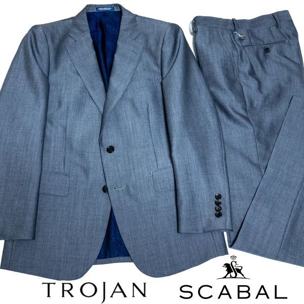 ☆☆ OG149A4 新品 日本製 大賀 TROJAN special order トロージャン SCABAL 秋冬春 総裏 ウールモヘア ソリッドスーツ ノータック 訳あり_画像2