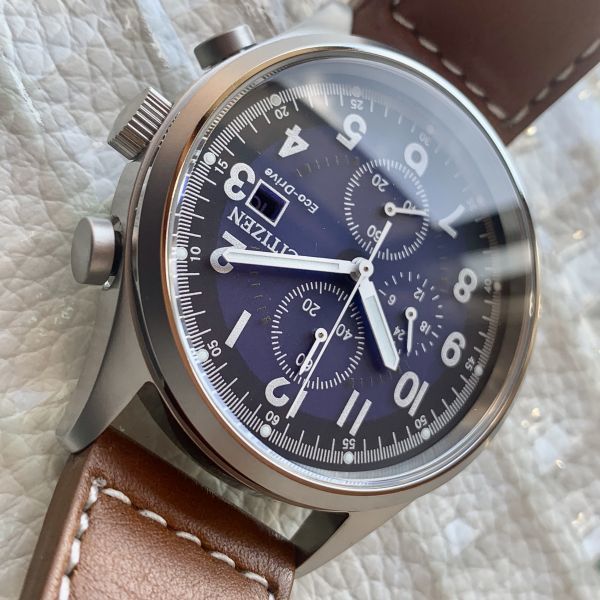 新品★即納★CITIZEN★シチズン★エコドライブ/ネイビー/生活防水/メンズ腕時計/夜行/ソーラー/ステンレス/高級ブランド/本革/ホワイト針 9
