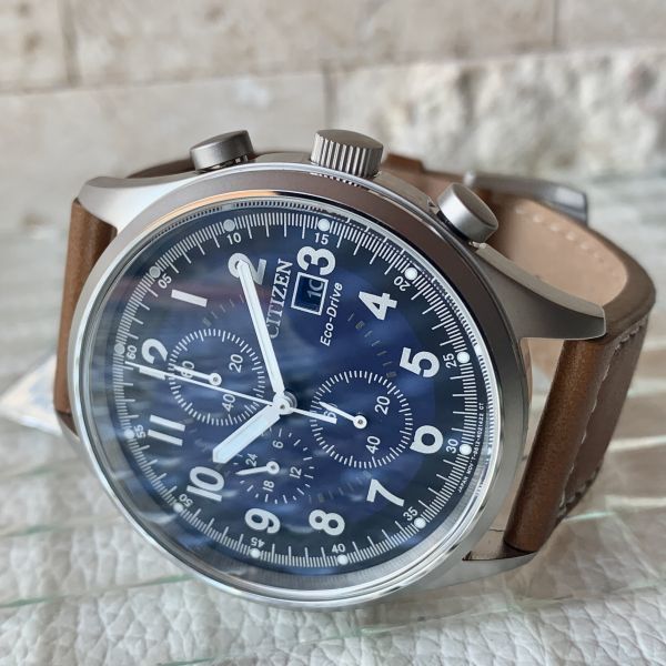 新品★即納★CITIZEN★シチズン★エコドライブ/ネイビー/生活防水/メンズ腕時計/夜行/ソーラー/ステンレス/高級ブランド/本革/ホワイト針 2