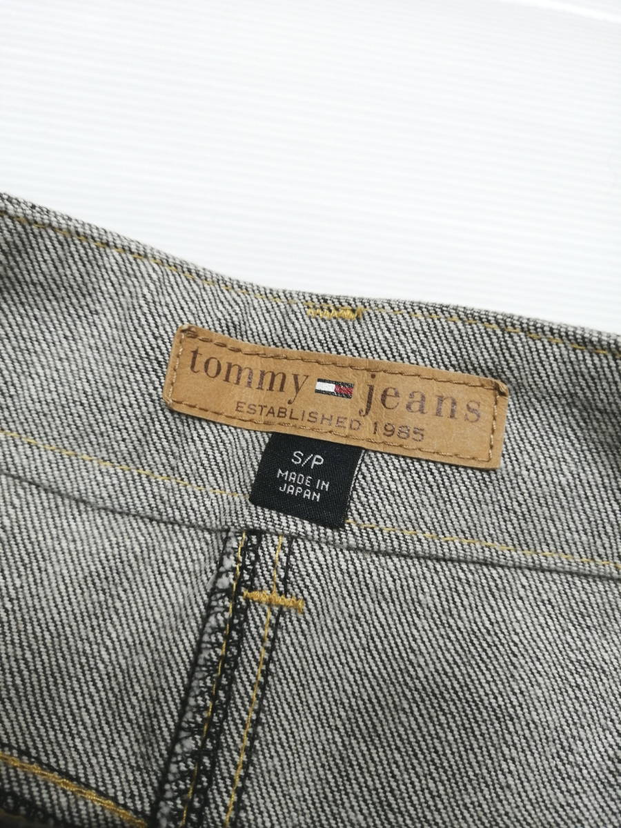  Tommy jeans skirt stripe hem fray processing damage processing Denim miniskirt stone .3487