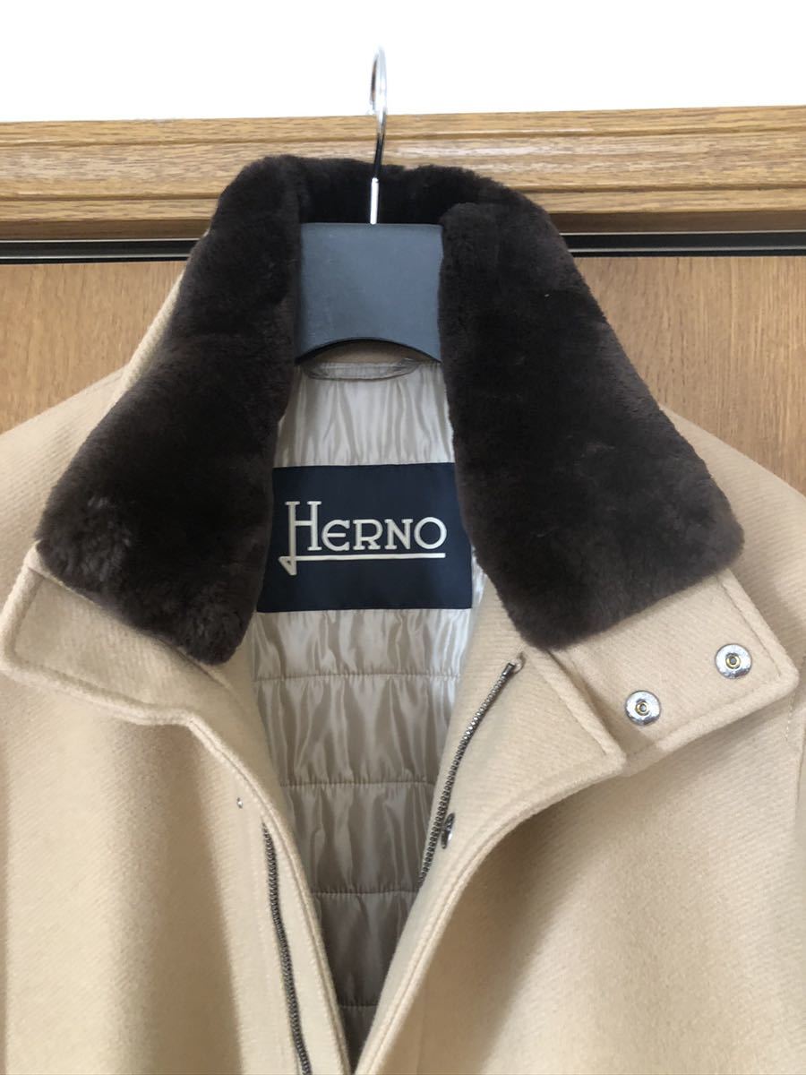 ヘルノ HERNOコート 襟ビーバー毛皮 サイズ50 イタリア製 www.gastech