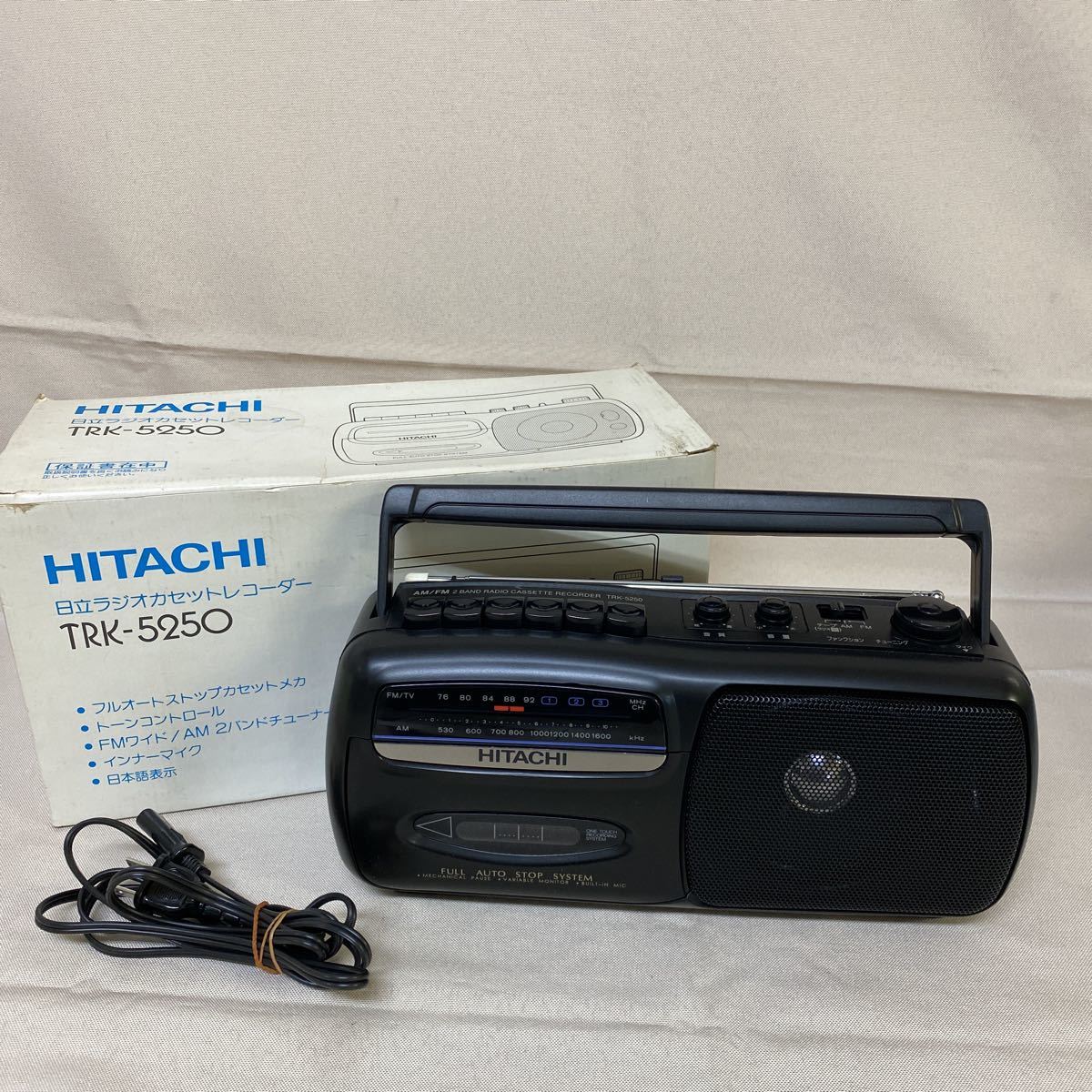 ◆中古 HITACHI/日立 ラジカセ TRK-5250 1995年製 ラジオカセットレコーダー レトロ 箱あり Z-92_画像1