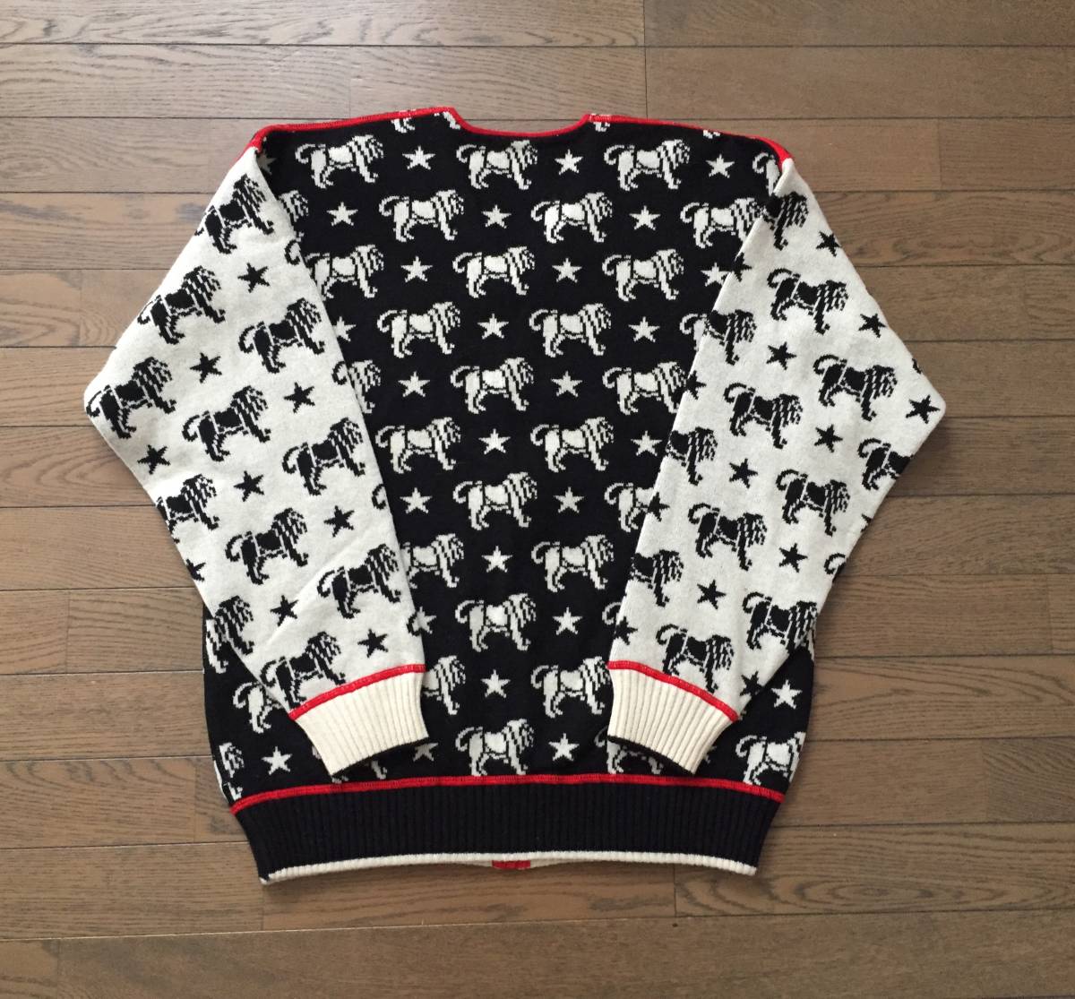 [KRIZIA UOMO] Zip свитер XL Panther общий рисунок переключатель вязаный редкий 90s Krizia мужской женский Италия производства 