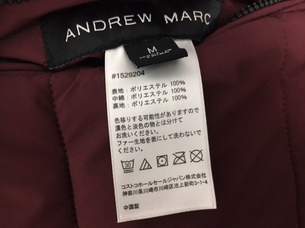 新品■ANDREW MARC レディース ジャケット M えんじ ボア _画像4