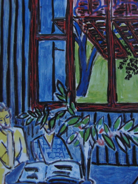 アンリ・マティス、「青い室内にいる二人の娘」、希少画集・額装画、新品高級額、マット額装付、送料込み、co7