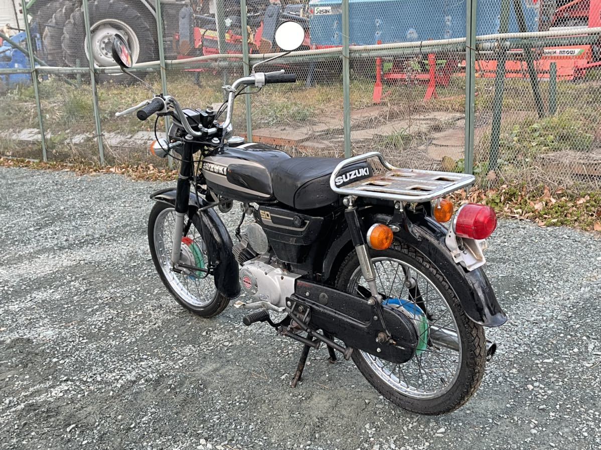 「ススキ　バイク　k50 50cc レア　2スト　エンジン始動確認済み　青森県　五戸町」の画像1