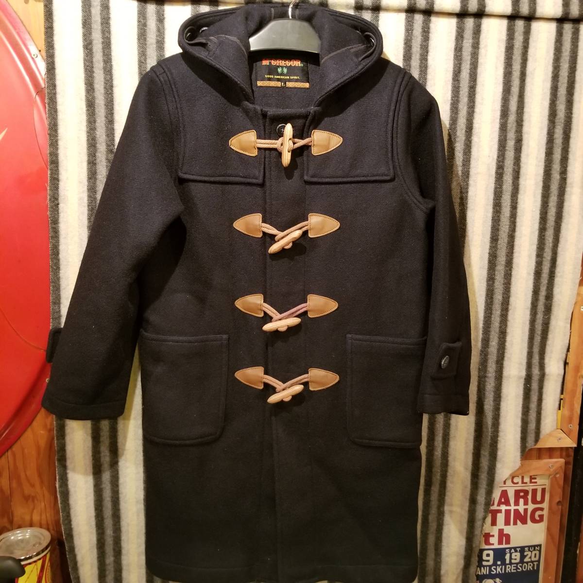  beautiful goods old clothes McGREGOR(L size )makrega- Mac rega- duffle coat black color 