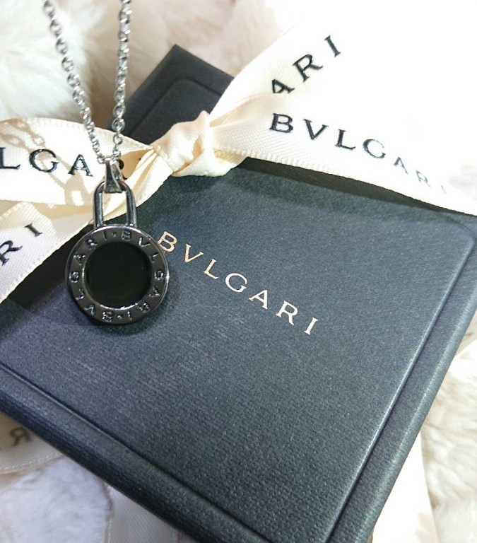 正規 未使用】BVLGARI ロゴ刻印 チャーム/3㎜50㎝ネックレスチェーン